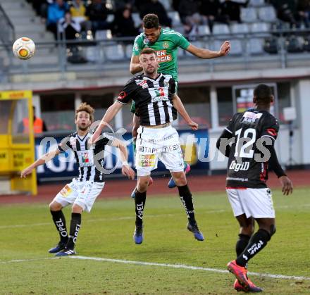 Fussball Bundesliga. RZ Pellets WAC gegen SK Rapid Wien.  Philipp Prosenik,  (WAC), Apolinaro De Lira Joelinton Cassio (Rapid). Wolfsberg, am 11.2.2017.
Foto: Kuess

---
pressefotos, pressefotografie, kuess, qs, qspictures, sport, bild, bilder, bilddatenbank
