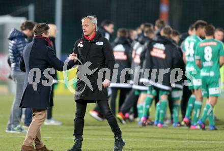 Fussball Bundesliga. RZ Pellets WAC gegen SK Rapid Wien. Jubel Dietmar Riegler, Trainer Heimo Pfeifenberger (WAC). Wolfsberg, am 11.2.2017.
Foto: Kuess

---
pressefotos, pressefotografie, kuess, qs, qspictures, sport, bild, bilder, bilddatenbank