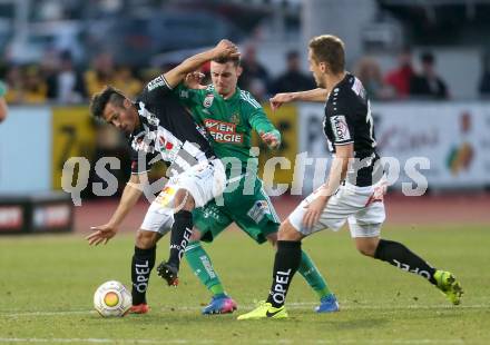 Fussball Bundesliga. RZ Pellets WAC gegen SK Rapid Wien. Stephan Palla, 
 (WAC), Mario Pavelic (Rapid). Wolfsberg, am 11.2.2017.
Foto: Kuess

---
pressefotos, pressefotografie, kuess, qs, qspictures, sport, bild, bilder, bilddatenbank