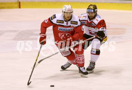 EBEL. Eishockey Bundesliga. KAC gegen 	HC Orli Znojmo. Matthew Neal,  (KAC), Teddy Da Costa  (Znojmo). Klagenfurt, am 26.2.2017.
Foto: Kuess

---
pressefotos, pressefotografie, kuess, qs, qspictures, sport, bild, bilder, bilddatenbank