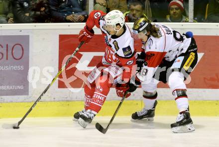 EBEL. Eishockey Bundesliga. KAC gegen 	HC Orli Znojmo. Manuel Geier,  (KAC),  Libor Sulak (Znojmo). Klagenfurt, am 26.2.2017.
Foto: Kuess

---
pressefotos, pressefotografie, kuess, qs, qspictures, sport, bild, bilder, bilddatenbank
