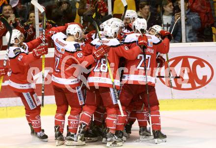 EBEL. Eishockey Bundesliga. KAC gegen 	HC Orli Znojmo. Jubel  (KAC). Klagenfurt, am 26.2.2017.
Foto: Kuess

---
pressefotos, pressefotografie, kuess, qs, qspictures, sport, bild, bilder, bilddatenbank