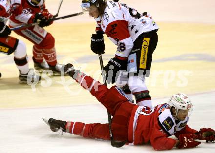 EBEL. Eishockey Bundesliga. KAC gegen 	HC Orli Znojmo. Manuel Ganahl,  (KAC),  Libor Sulak (Znojmo). Klagenfurt, am 26.2.2017.
Foto: Kuess

---
pressefotos, pressefotografie, kuess, qs, qspictures, sport, bild, bilder, bilddatenbank