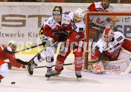 EBEL. Eishockey Bundesliga. KAC gegen 	HC Orli Znojmo. Stefan Geier, Tomas Duba,  (KAC), Stepan Csamango  (Znojmo). Klagenfurt, am 26.2.2017.
Foto: Kuess

---
pressefotos, pressefotografie, kuess, qs, qspictures, sport, bild, bilder, bilddatenbank