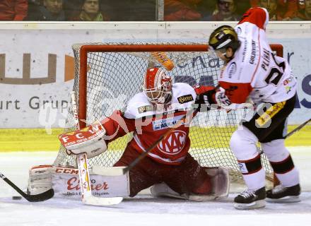 EBEL. Eishockey Bundesliga. KAC gegen 	HC Orli Znojmo. Tomas Duba,  (KAC), Tomas Plihal  (Znojmo). Klagenfurt, am 26.2.2017.
Foto: Kuess

---
pressefotos, pressefotografie, kuess, qs, qspictures, sport, bild, bilder, bilddatenbank