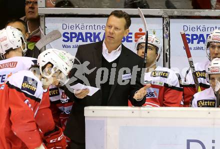 EBEL. Eishockey Bundesliga. KAC gegen 	HC Orli Znojmo. Trainer Mike Pellegrims (KAC). Klagenfurt, am 26.2.2017.
Foto: Kuess

---
pressefotos, pressefotografie, kuess, qs, qspictures, sport, bild, bilder, bilddatenbank