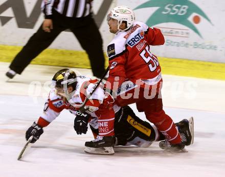 EBEL. Eishockey Bundesliga. KAC gegen 	HC Orli Znojmo. Mitja Robar,  (KAC),  Martin Podesva (Znojmo). Klagenfurt, am 26.2.2017.
Foto: Kuess

---
pressefotos, pressefotografie, kuess, qs, qspictures, sport, bild, bilder, bilddatenbank
