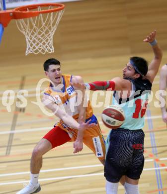 Basketball 2. Bundesliga. GD18. Runde. Raiders Villach gegen BBU Salzburg.   Marko Kolaric, (Villach), Dusan Oluic (Salzburg). Villach, am 26.2.2017.
Foto: Kuess
---
pressefotos, pressefotografie, kuess, qs, qspictures, sport, bild, bilder, bilddatenbank
