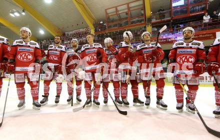EBEL. Eishockey Bundesliga. KAC gegen 	HC Orli Znojmo. Jubel  (KAC). Klagenfurt, am 3.3.2017.
Foto: Kuess

---
pressefotos, pressefotografie, kuess, qs, qspictures, sport, bild, bilder, bilddatenbank