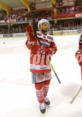 EBEL. Eishockey Bundesliga. KAC gegen 	HC Orli Znojmo. Jubel Thomas Koch (KAC). Klagenfurt, am 3.3.2017.
Foto: Kuess

---
pressefotos, pressefotografie, kuess, qs, qspictures, sport, bild, bilder, bilddatenbank
