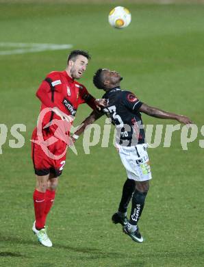 Fussball Bundesliga. RZ Pellets WAC gegen FC Admira Wacker Moedling.  Issiaka Ouedraogo,  (WAC), Fabio Strauss (Moedling). Wolfsberg, am 4.3.2017.
Foto: Kuess

---
pressefotos, pressefotografie, kuess, qs, qspictures, sport, bild, bilder, bilddatenbank