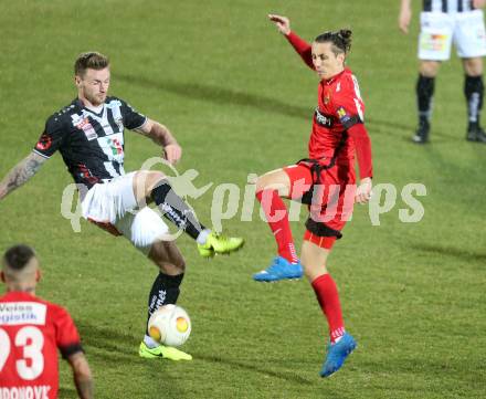 Fussball Bundesliga. RZ Pellets WAC gegen FC Admira Wacker Moedling.  Michael Sollbauer,  (WAC), Maximilian Sax (Moedling). Wolfsberg, am 4.3.2017.
Foto: Kuess

---
pressefotos, pressefotografie, kuess, qs, qspictures, sport, bild, bilder, bilddatenbank
