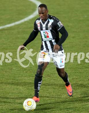 Fussball Bundesliga. RZ Pellets WAC gegen FC Admira Wacker Moedling.  Dever Akem Orgill (WAC). Wolfsberg, am 4.3.2017.
Foto: Kuess

---
pressefotos, pressefotografie, kuess, qs, qspictures, sport, bild, bilder, bilddatenbank