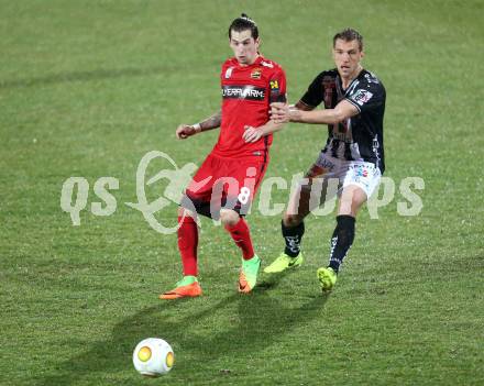 Fussball Bundesliga. RZ Pellets WAC gegen FC Admira Wacker Moedling.  Mario Leitgeb, (WAC), Christoph Knasmuellner (Moedling). Wolfsberg, am 4.3.2017.
Foto: Kuess

---
pressefotos, pressefotografie, kuess, qs, qspictures, sport, bild, bilder, bilddatenbank