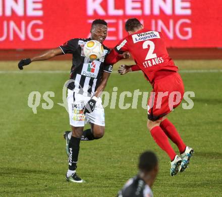 Fussball Bundesliga. RZ Pellets WAC gegen FC Admira Wacker Moedling.  Issiaka Ouedraogo,  (WAC), Fabio Strauss (Moedling). Wolfsberg, am 4.3.2017.
Foto: Kuess

---
pressefotos, pressefotografie, kuess, qs, qspictures, sport, bild, bilder, bilddatenbank