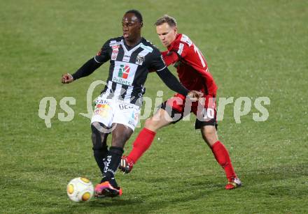 Fussball Bundesliga. RZ Pellets WAC gegen FC Admira Wacker Moedling.  Dever Akem Orgill,  (WAC), Daniel Toth (Moedling). Wolfsberg, am 4.3.2017.
Foto: Kuess

---
pressefotos, pressefotografie, kuess, qs, qspictures, sport, bild, bilder, bilddatenbank