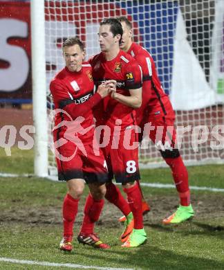 Fussball Bundesliga. RZ Pellets WAC gegen FC Admira Wacker Moedling.  Torjubel Daniel Toth, Christoph Knasmuellner (Moedling). Wolfsberg, am 4.3.2017.
Foto: Kuess

---
pressefotos, pressefotografie, kuess, qs, qspictures, sport, bild, bilder, bilddatenbank