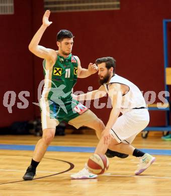 Basketball 2. Bundesliga. GD 20. Runde. Woerthersee Piraten gegen Dornbirn Lions. Edgar Allesch,  (Piraten), Luka Kevric (Dornbirn). Klagenfurt, am 11.3.2017.
Foto: Kuess
---
pressefotos, pressefotografie, kuess, qs, qspictures, sport, bild, bilder, bilddatenbank