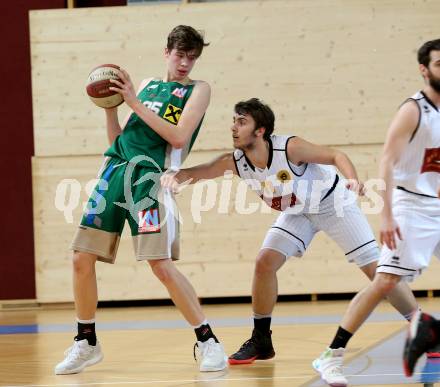 Basketball 2. Bundesliga. GD 20. Runde. Woerthersee Piraten gegen Dornbirn Lions. Andreas Nuck,  (Piraten), Luka Brajkovic (Dornbirn). Klagenfurt, am 11.3.2017.
Foto: Kuess
---
pressefotos, pressefotografie, kuess, qs, qspictures, sport, bild, bilder, bilddatenbank