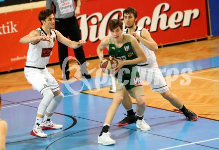 Basketball 2. Bundesliga. GD 20. Runde. Woerthersee Piraten gegen Dornbirn Lions. Christof Gspandl, Andreas Nuck, (Piraten), Luka Brajkovic  (Dornbirn). Klagenfurt, am 11.3.2017.
Foto: Kuess
---
pressefotos, pressefotografie, kuess, qs, qspictures, sport, bild, bilder, bilddatenbank