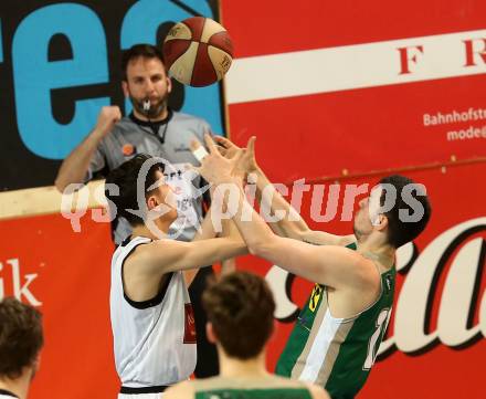 Basketball 2. Bundesliga. GD 20. Runde. Woerthersee Piraten gegen Dornbirn Lions. Volkan Oezdemir,  (Piraten), Luka Kevric (Dornbirn). Klagenfurt, am 11.3.2017.
Foto: Kuess
---
pressefotos, pressefotografie, kuess, qs, qspictures, sport, bild, bilder, bilddatenbank