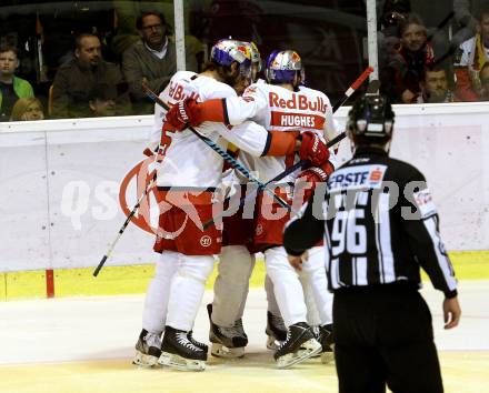 EBEL. Eishockey Bundesliga. KAC gegen 	EC Red Bull Salzburg. Torjubel   (Salzburg). Klagenfurt, am 17.3.2017.
Foto: Kuess

---
pressefotos, pressefotografie, kuess, qs, qspictures, sport, bild, bilder, bilddatenbank