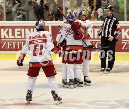 EBEL. Eishockey Bundesliga. KAC gegen 	EC Red Bull Salzburg. Torjubel  (Salzburg). Klagenfurt, am 17.3.2017.
Foto: Kuess

---
pressefotos, pressefotografie, kuess, qs, qspictures, sport, bild, bilder, bilddatenbank