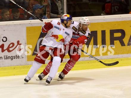 EBEL. Eishockey Bundesliga. KAC gegen 	EC Red Bull Salzburg. Mark Popovic, (KAC), Ryan Duncan   (Salzburg). Klagenfurt, am 17.3.2017.
Foto: Kuess

---
pressefotos, pressefotografie, kuess, qs, qspictures, sport, bild, bilder, bilddatenbank