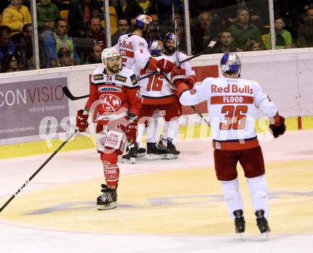 EBEL. Eishockey Bundesliga. KAC gegen 	EC Red Bull Salzburg. Torjubel    (Salzburg). Klagenfurt, am 17.3.2017.
Foto: Kuess

---
pressefotos, pressefotografie, kuess, qs, qspictures, sport, bild, bilder, bilddatenbank