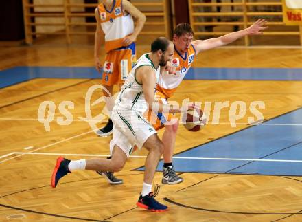 Basketball 2. Bundesliga. GD 21. Runde. KOS Celovec gegen BBU Salzburg.  Jakob Strazar,  (KOS Celovec), Christian Joch (Salzburg). Klagenfurt, am 18.3.2017.
Foto: Kuess
---
pressefotos, pressefotografie, kuess, qs, qspictures, sport, bild, bilder, bilddatenbank