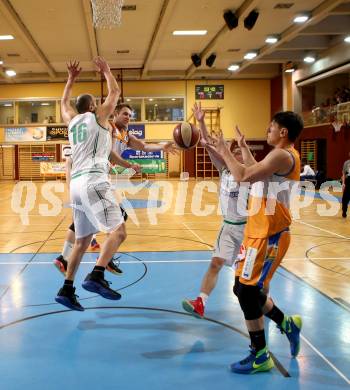 Basketball 2. Bundesliga. GD 21. Runde. KOS Celovec gegen BBU Salzburg.  Vjeran Soldo, Ziga Erculj,  (KOS Celovec), Georg Lampl, Sanchez Guillermo (Salzburg). Klagenfurt, am 18.3.2017.
Foto: Kuess
---
pressefotos, pressefotografie, kuess, qs, qspictures, sport, bild, bilder, bilddatenbank