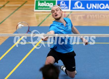 Badminton 2. Bundesliga. ASKOE Kelag Kaernten gegen BC Feldkirch.  Martin Cerkovnik (Kaernten). Klagenfurt, am 25.3.2017.
Foto: Kuess
---
pressefotos, pressefotografie, kuess, qs, qspictures, sport, bild, bilder, bilddatenbank