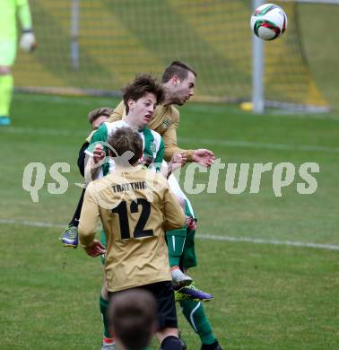 Fussball. Kaerntner Liga. Koettmannsdorf gegen Lienz. Christoph Hubert Feichter (Koettmannsdorf), Raoul Julian Iglesias Masenlle (Lienz). Koettmannsdorf, 26.3.2017.
Foto: Kuess
---
pressefotos, pressefotografie, kuess, qs, qspictures, sport, bild, bilder, bilddatenbank