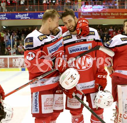 EBEL. Eishockey Bundesliga. KAC gegen 	EC Red Bull Salzburg. Jamie Lundmark, Ziga Pance (KAC). Klagenfurt, am 26.3.2017.
Foto: Kuess

---
pressefotos, pressefotografie, kuess, qs, qspictures, sport, bild, bilder, bilddatenbank