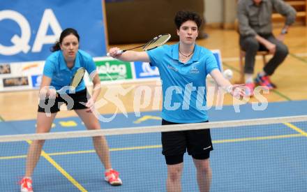 Badminton 2. Bundesliga. ASKOE Kelag Kaernten gegen BC Feldkirch.  Atanaska Yurieva Spasova, Jenny Ertl (Kaernten). Klagenfurt, am 25.3.2017.
Foto: Kuess
---
pressefotos, pressefotografie, kuess, qs, qspictures, sport, bild, bilder, bilddatenbank