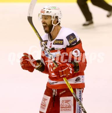 EBEL. Eishockey Bundesliga. KAC gegen 	EC Red Bull Salzburg. Jubel David Joseph Fischer (KAC). Klagenfurt, am 26.3.2017.
Foto: Kuess

---
pressefotos, pressefotografie, kuess, qs, qspictures, sport, bild, bilder, bilddatenbank