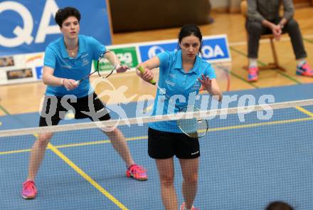 Badminton 2. Bundesliga. ASKOE Kelag Kaernten gegen BC Feldkirch.  Jenny Ertl, Atanaska Yurieva Spasova (Kaernten). Klagenfurt, am 25.3.2017.
Foto: Kuess
---
pressefotos, pressefotografie, kuess, qs, qspictures, sport, bild, bilder, bilddatenbank