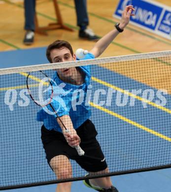 Badminton 2. Bundesliga. ASKOE Kelag Kaernten gegen BC Feldkirch.  Philip Birker (Kaernten). Klagenfurt, am 25.3.2017.
Foto: Kuess
---
pressefotos, pressefotografie, kuess, qs, qspictures, sport, bild, bilder, bilddatenbank