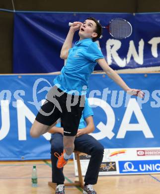 Badminton 2. Bundesliga. ASKOE Kelag Kaernten gegen BC Feldkirch.  Philipp Drexler  (Kaernten). Klagenfurt, am 25.3.2017.
Foto: Kuess
---
pressefotos, pressefotografie, kuess, qs, qspictures, sport, bild, bilder, bilddatenbank