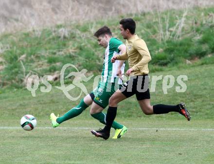 Fussball. Kaerntner Liga. Koettmannsdorf gegen Lienz. Dominik Kruschitz (Koettmannsdorf), Matthias Guenther Waltl (Lienz). Koettmannsdorf, 26.3.2017.
Foto: Kuess
---
pressefotos, pressefotografie, kuess, qs, qspictures, sport, bild, bilder, bilddatenbank