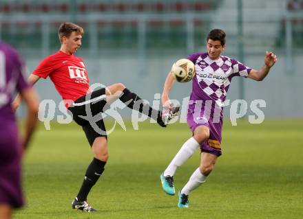 Fussball Regionalliga. SK Austria Klagenfurt gegen St. Florian. Luka Bjelica, (Klagenfurt), Amar Kadic (St. Florian). Klagenfurt, am 31.3.2017.
Foto: Kuess
---
pressefotos, pressefotografie, kuess, qs, qspictures, sport, bild, bilder, bilddatenbank