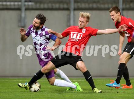 Fussball Regionalliga. SK Austria Klagenfurt gegen St. Florian. Sandro Zakany,  (Klagenfurt), Gabriel Schneider (St. Florian). Klagenfurt, am 31.3.2017.
Foto: Kuess
---
pressefotos, pressefotografie, kuess, qs, qspictures, sport, bild, bilder, bilddatenbank