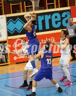 Basketball 2. Bundesliga. GD 22. Runde. Woerthersee Piraten gegen Timberwolves. Andreas Nuck, Gspandl Christof  (Piraten), David RADOS,  	Melih SENYURT (Timberwolves). Klagenfurt, am 1.4.2017.
Foto: Kuess
---
pressefotos, pressefotografie, kuess, qs, qspictures, sport, bild, bilder, bilddatenbank