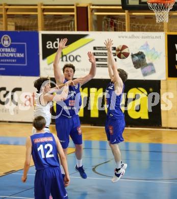 Basketball 2. Bundesliga. GD 22. Runde. Woerthersee Piraten gegen Timberwolves. Gspandl Christof (Piraten), Andreas WERLE, Philipp DÂ´ANGELO,  Max PELZ (Timberwolves). Klagenfurt, am 1.4.2017.
Foto: Kuess
---
pressefotos, pressefotografie, kuess, qs, qspictures, sport, bild, bilder, bilddatenbank