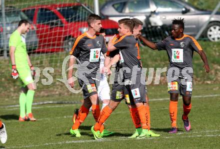 Fussball Kaerntner Liga. Maria Saal  gegen WAC Amateure. Torjubel (WAC). Klagenfurt, am 1.4.2017.
Foto: Kuess
---
pressefotos, pressefotografie, kuess, qs, qspictures, sport, bild, bilder, bilddatenbank