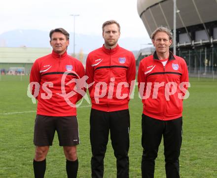 Fussball. Regionalliga.  SK Austria Klagenfurt. Mannschaftsfototermin.  Thomas Lenuweit, Martin Lassnig,  Franz Polanz. Klagenfurt, 5.4.2017.
Foto: Kuess
---
pressefotos, pressefotografie, kuess, qs, qspictures, sport, bild, bilder, bilddatenbank