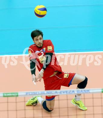 AVL. DenizBank AG Volley League Men. Finale. SK Posojilnica Aich/Dob gegen Hypo Tirol VT. Martin Nicolas Weber (Aich Dob). Bleiburg, am 6.4.2017.
Foto: Kuess
---
pressefotos, pressefotografie, kuess, qs, qspictures, sport, bild, bilder, bilddatenbank