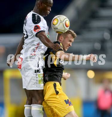 Fussball Bundesliga. RZ Pellets WAC gegen Cashpoint SCR Altach. Dever Akeem Orgill, (WAC), Lukas Jaeger (Altach). Wolfsberg, am 8.3.2017.
Foto: Kuess

---
pressefotos, pressefotografie, kuess, qs, qspictures, sport, bild, bilder, bilddatenbank