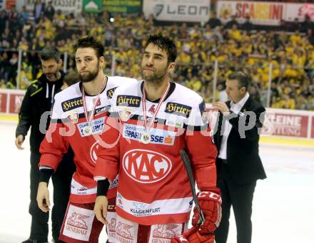 EBEL. Eishockey Bundesliga. KAC gegen 	UPC Vienna Capitals. Ziga Pance, Mark Popovic (KAC). Klagenfurt, am 7.4.2017.
Foto: Kuess

---
pressefotos, pressefotografie, kuess, qs, qspictures, sport, bild, bilder, bilddatenbank