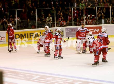 EBEL. Eishockey Bundesliga. KAC gegen 	UPC Vienna Capitals. KAC enttaeuscht. Klagenfurt, am 7.4.2017.
Foto: Kuess

---
pressefotos, pressefotografie, kuess, qs, qspictures, sport, bild, bilder, bilddatenbank